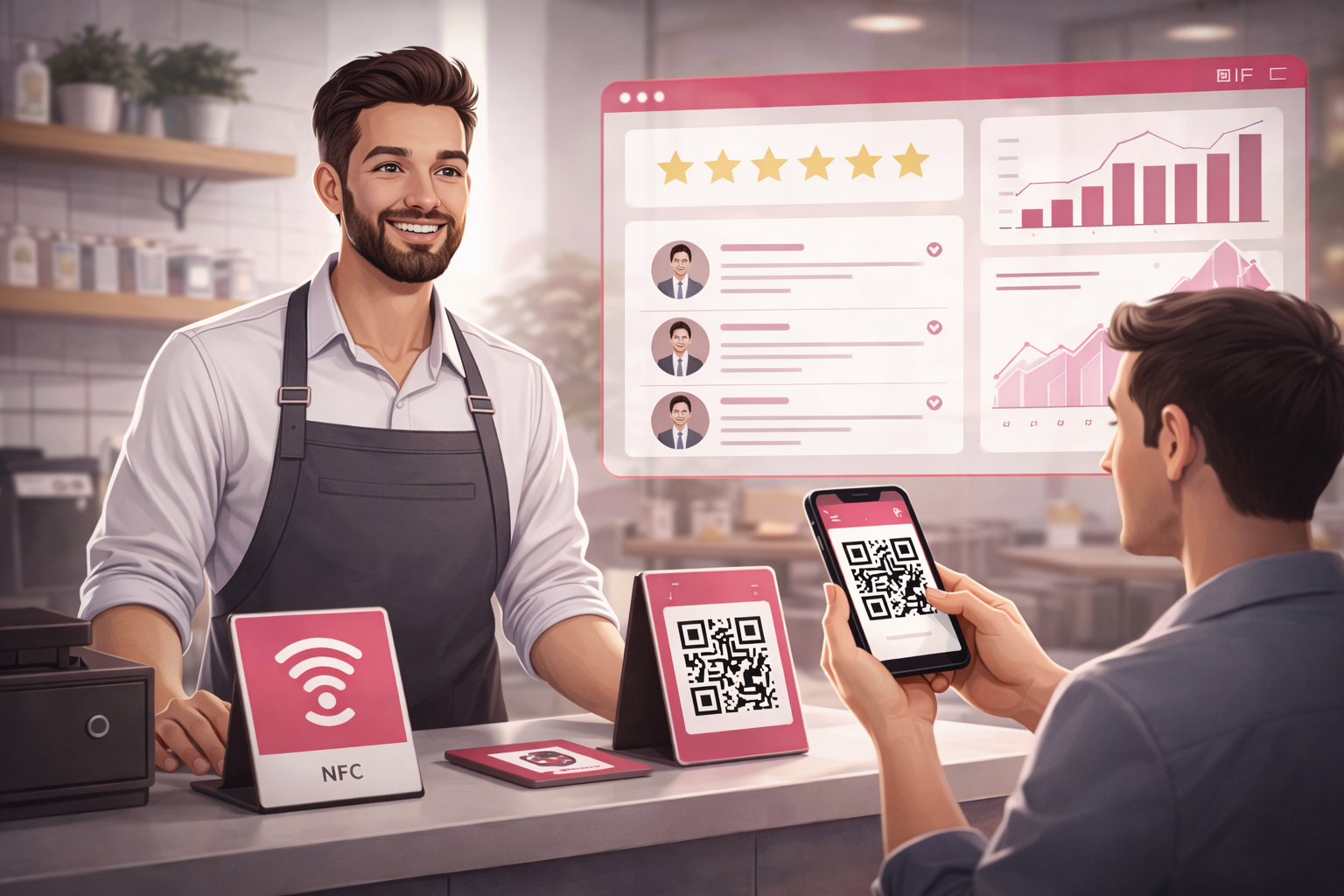 Collecter des avis Google en 2026 : le guide complet (NFC, QR code et SMS) Viewup