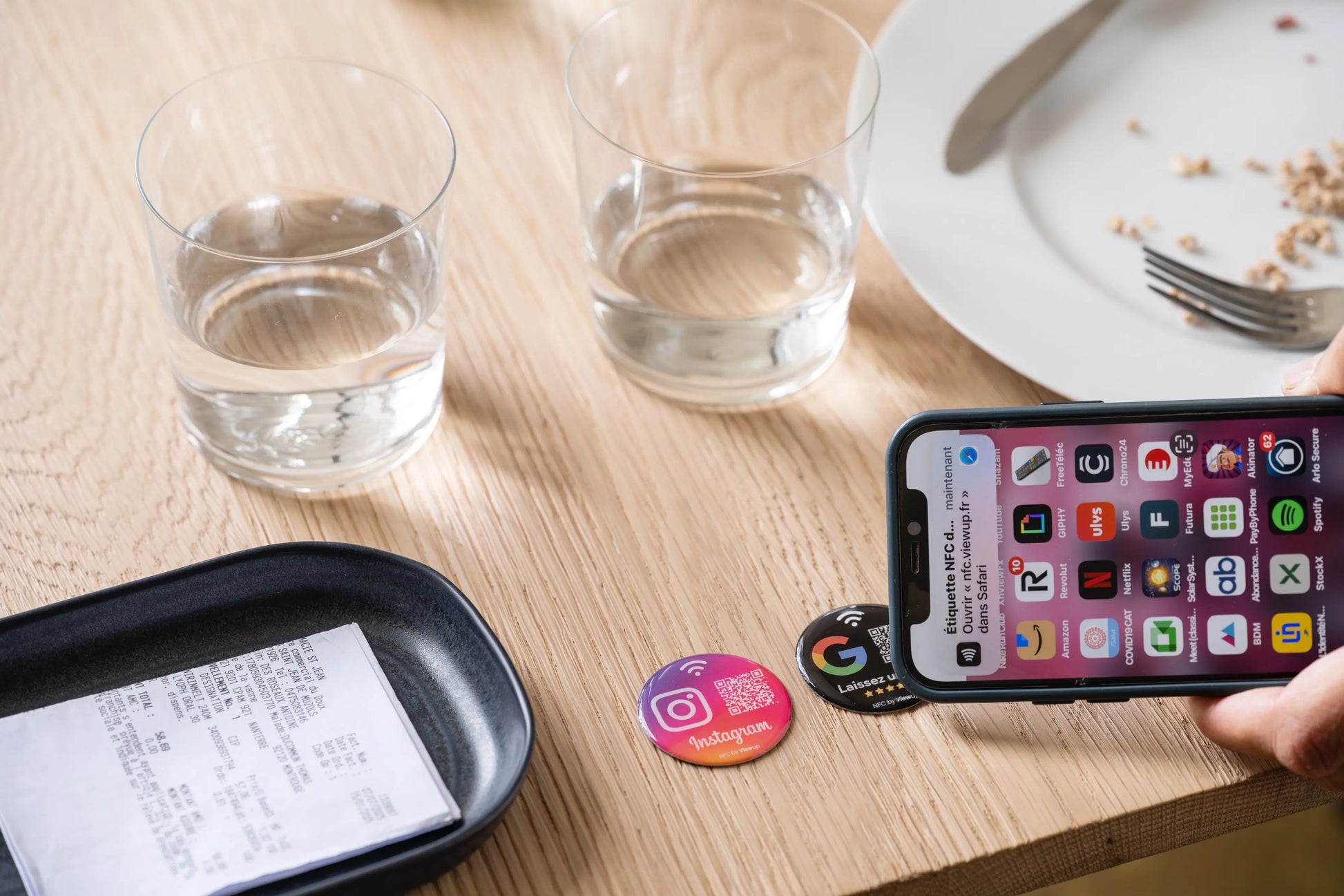 Badges autocollants NFC connectés – Instagram Viewup
