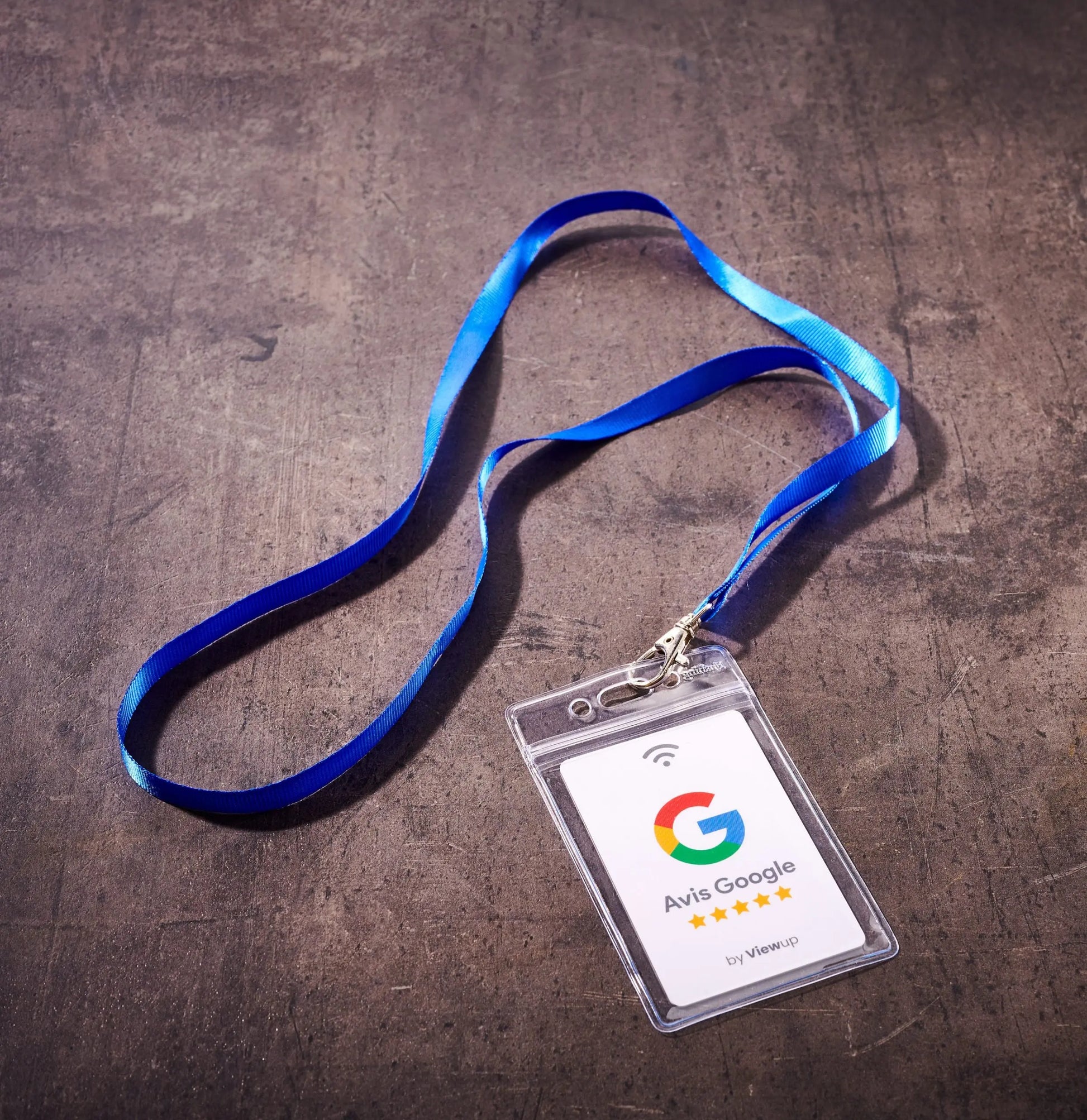 Carte avis google connectée blanche avec QR code et cordon