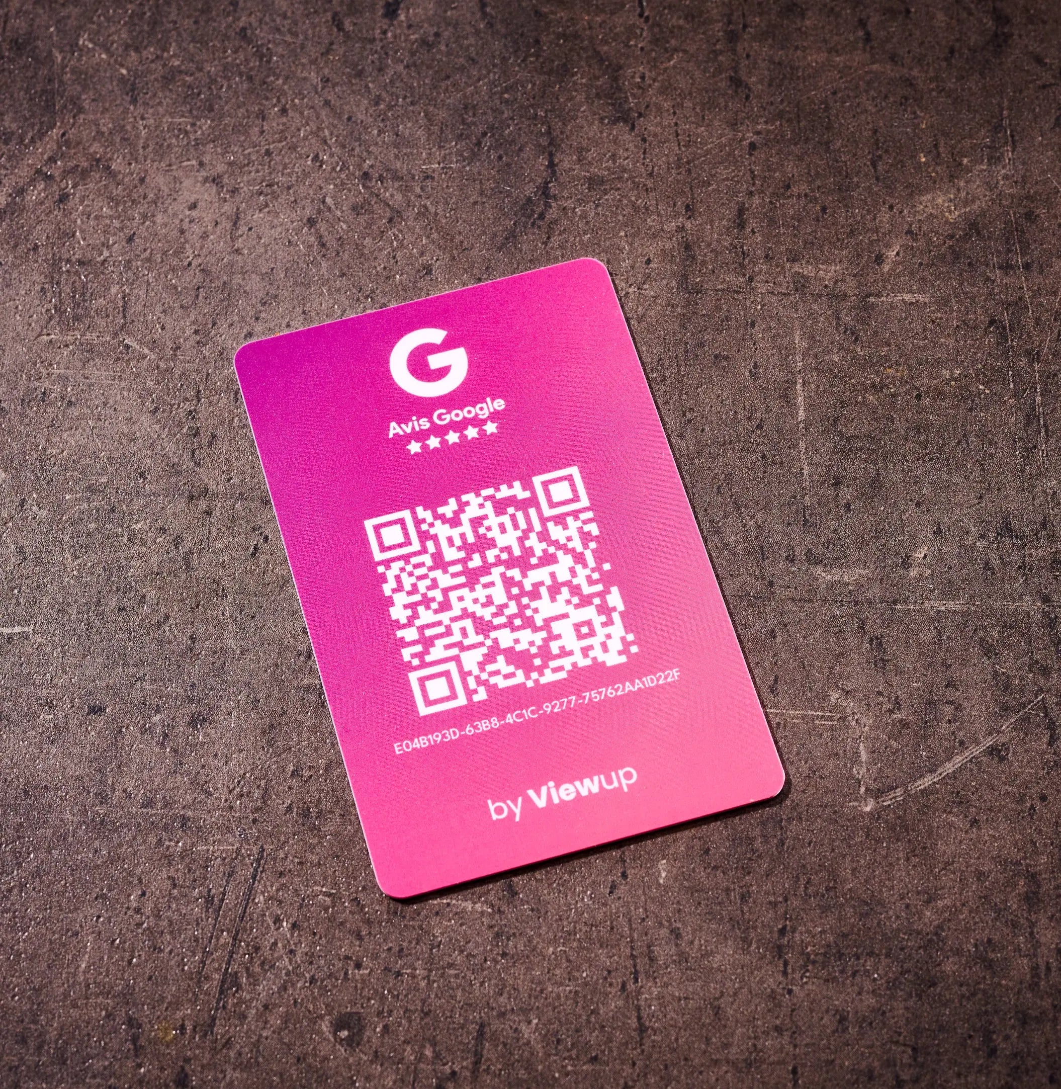 Carte NFC avis google connectée rose avec QR code