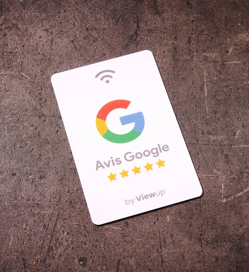 Carte NFC avis google connectée blanche