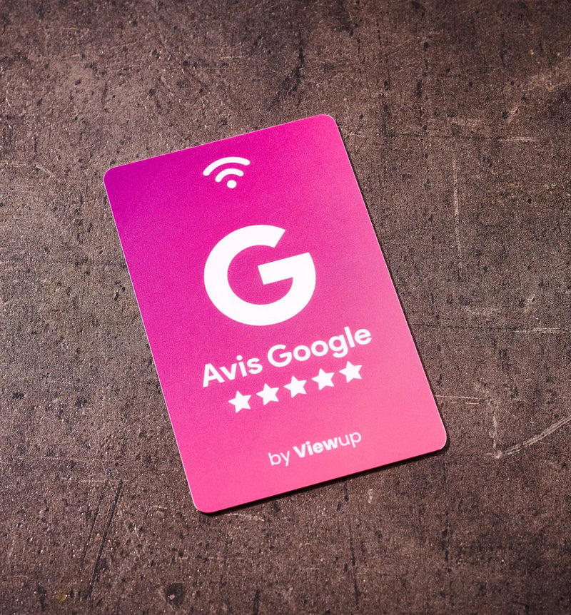Carte NFC avis google connectée rose