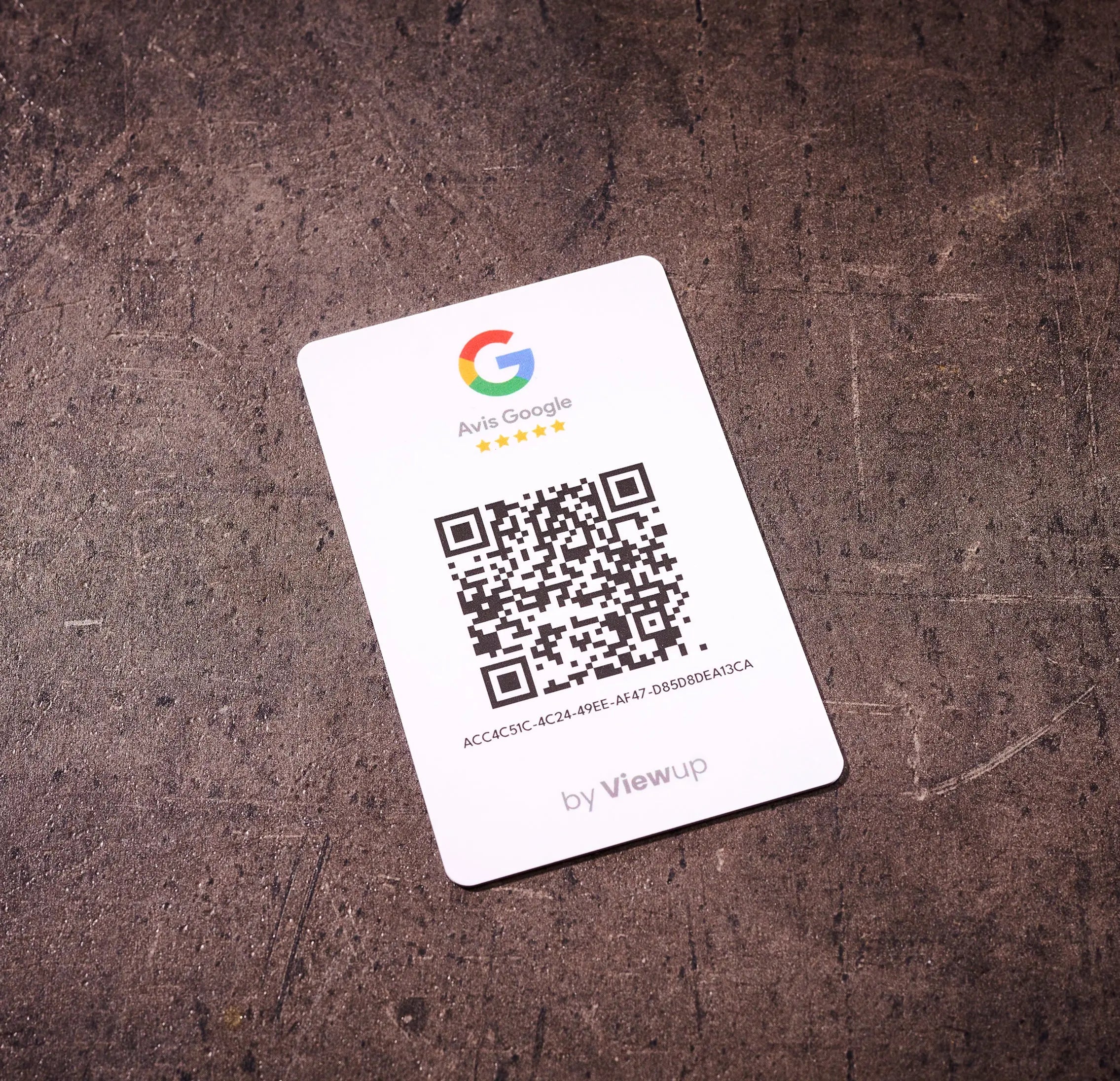 Carte NFC avis google connectée blanche avec QR code