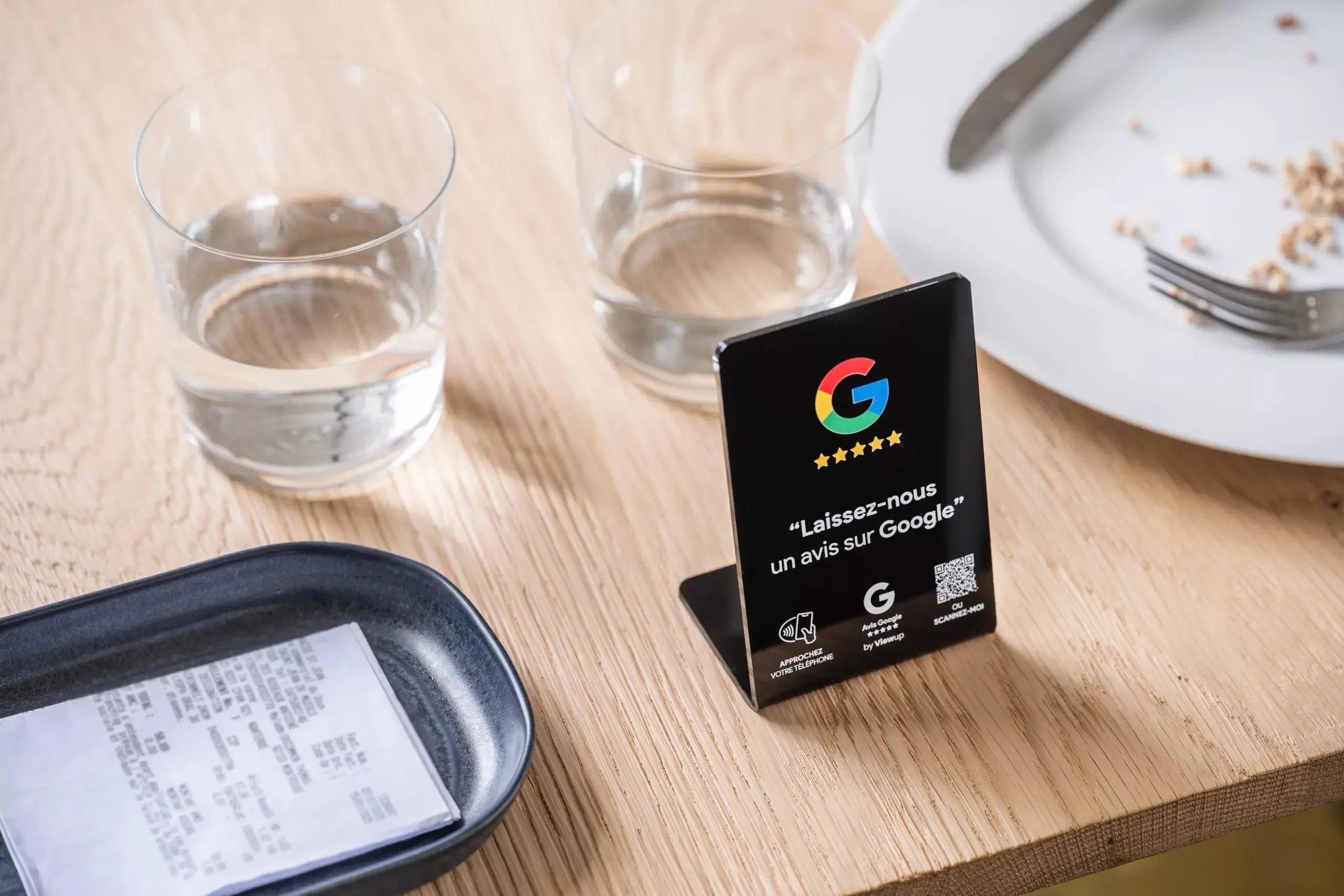 Présentoir avis Google noir