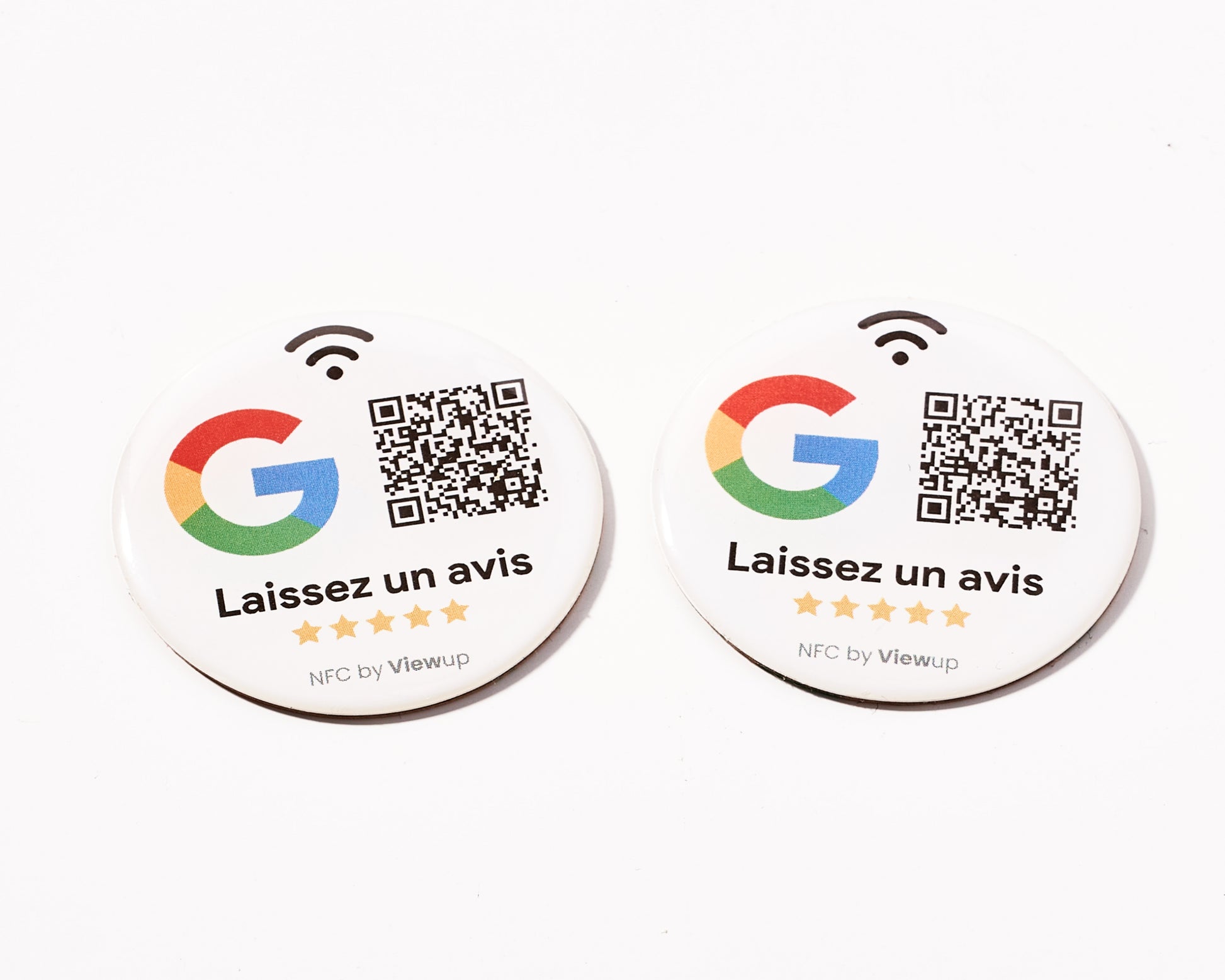 Badges autocollants NFC connectés - avis Google Viewup