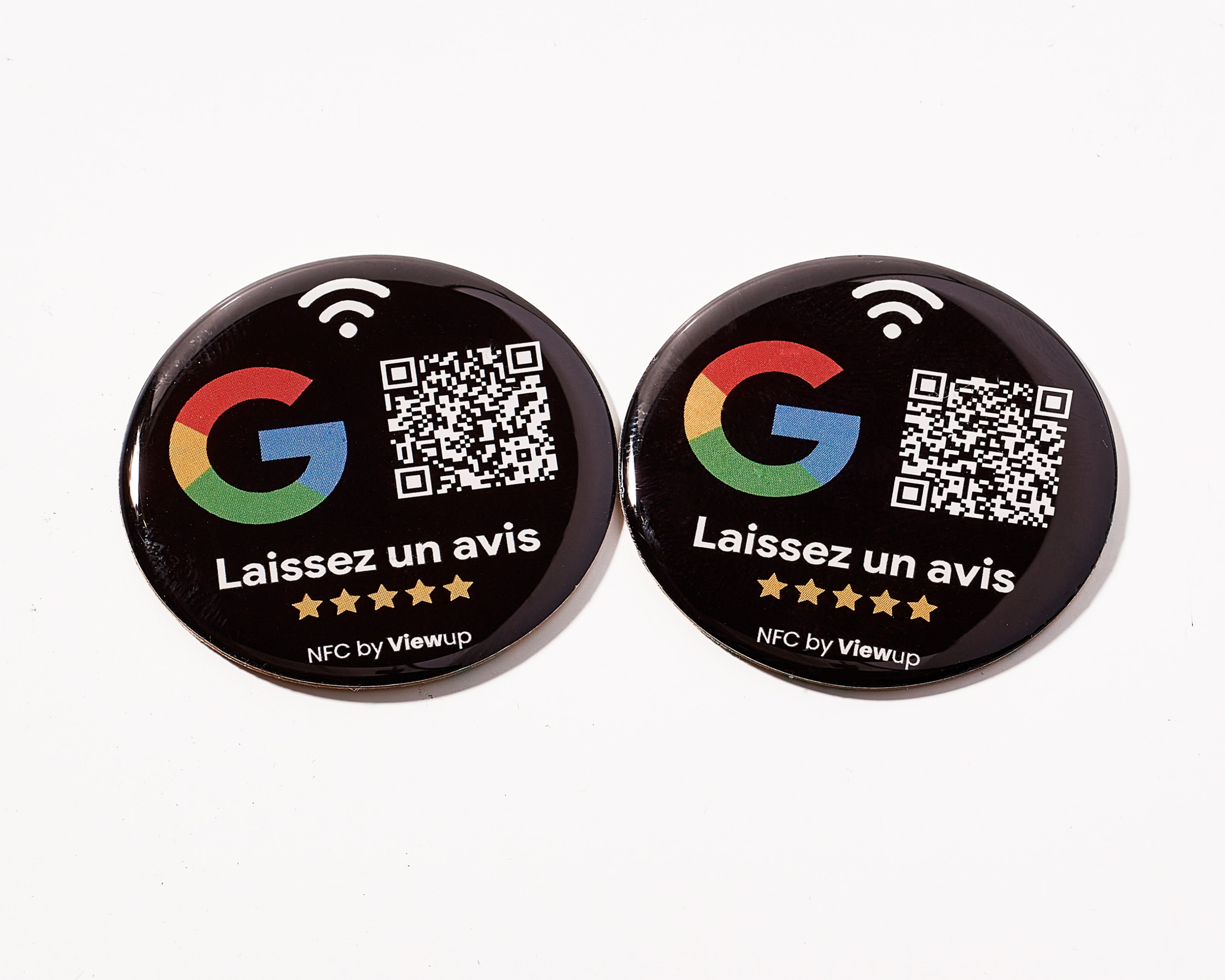 Badges autocollants NFC connectés - avis Google Viewup