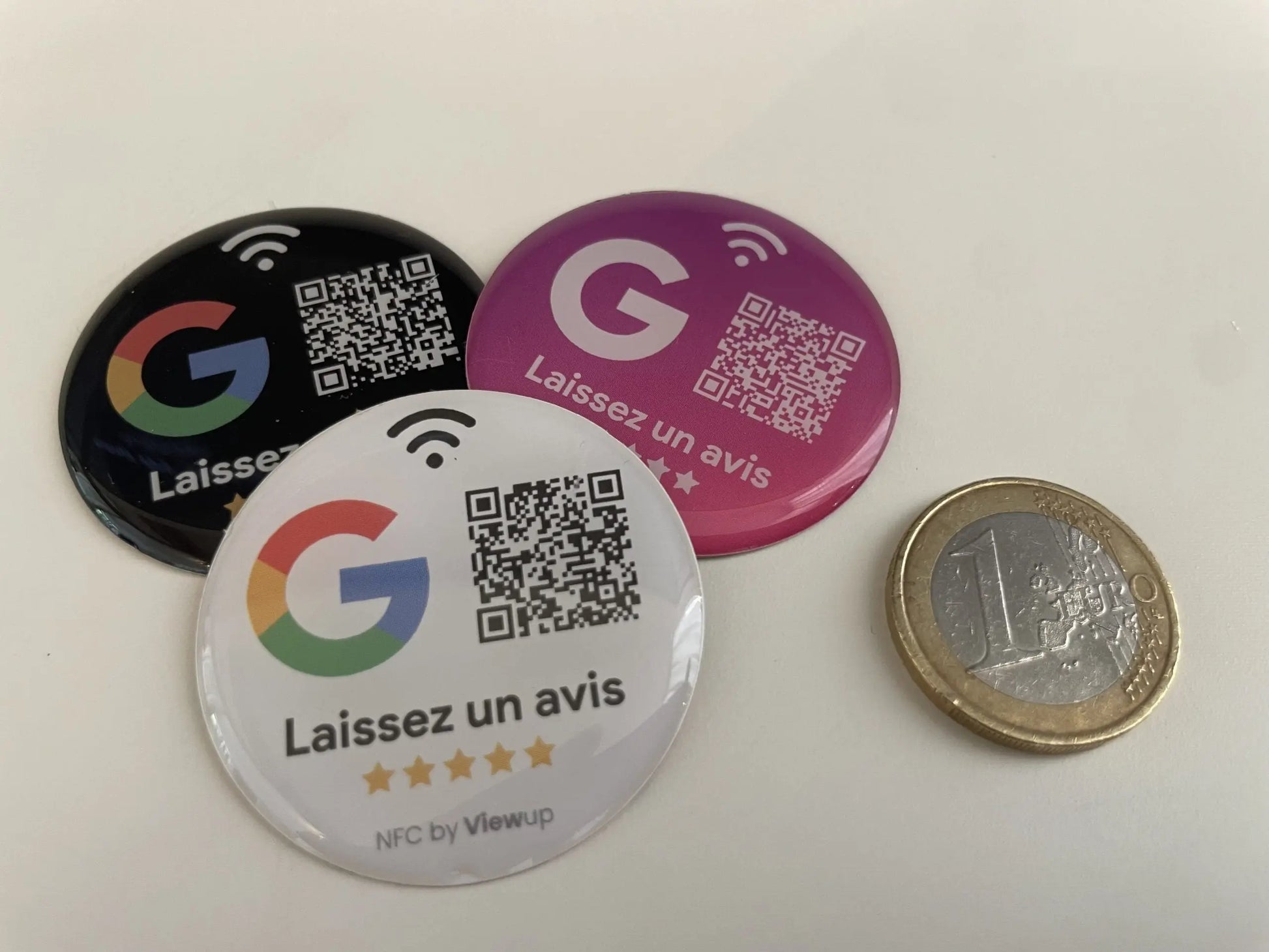 Badges autocollants NFC connectés - avis Google Viewup